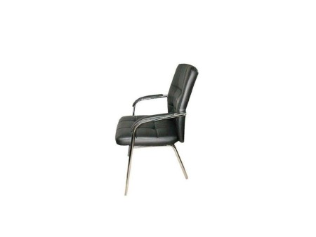 Chaise Visiteur En Cuir - Noir