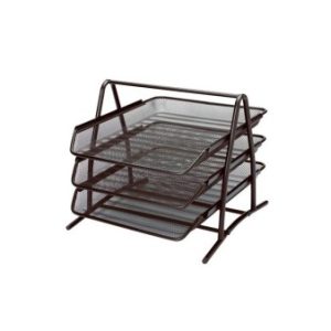 Étagère Documents - 3 Niveaux - Métallique - Noir