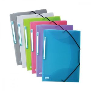 Chemises à Rabat Plastique - Avec Élastique Assortie - 24 X 32 Cm - Multicolore