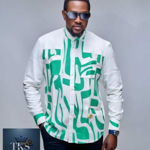 Chemise TKS Couture – Vert Émeraude & Blanc