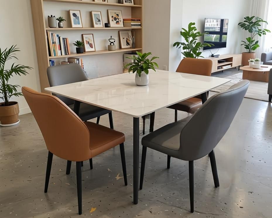 Table Carrée 1M & 4 Chaises Coordonnées - Carré Royal