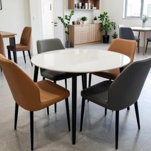 Table Ronde 1M & 4 Chaises Coordonnées - Cercle Royal