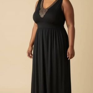 Robe longue en coton stretch - Elégante