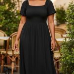 Robe longue en coton stretch - Elégante