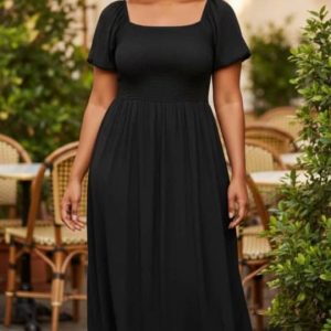 Robe longue en coton stretch - Elégante