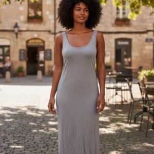 Robe longue en coton stretch - décontractée