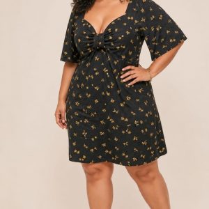 Robe en coton stretch- évasé