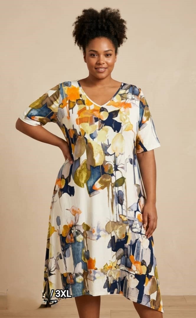 Robe en coton stretch- évasée