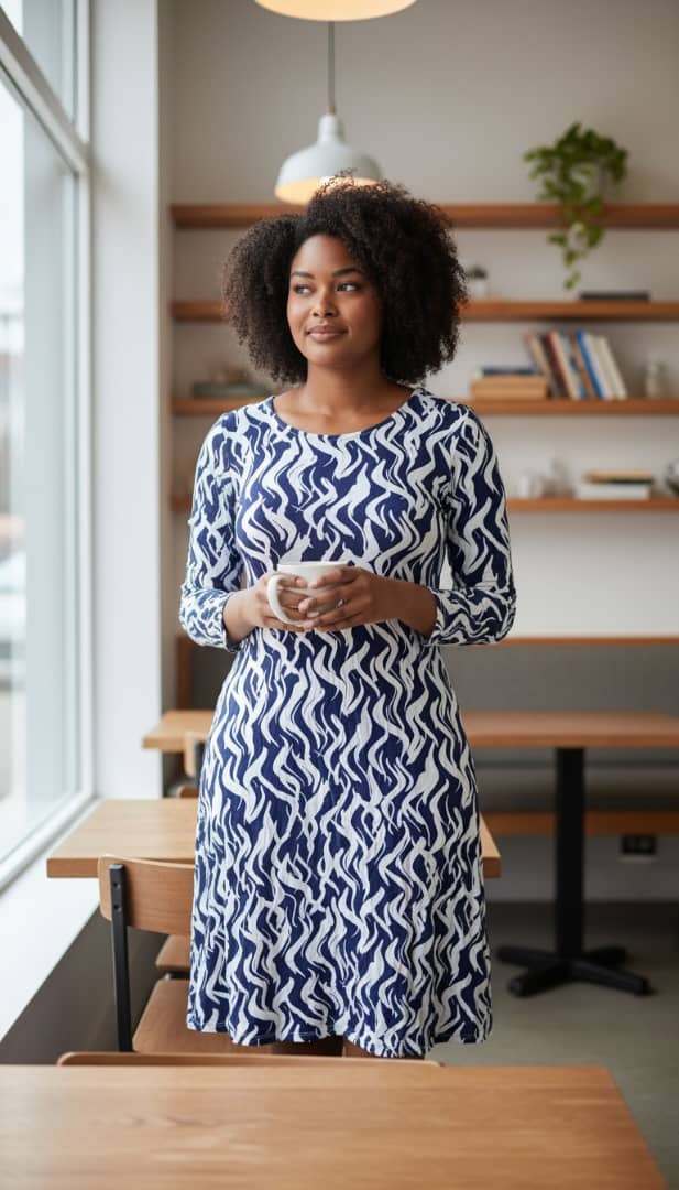 Robe en coton stretch- chic