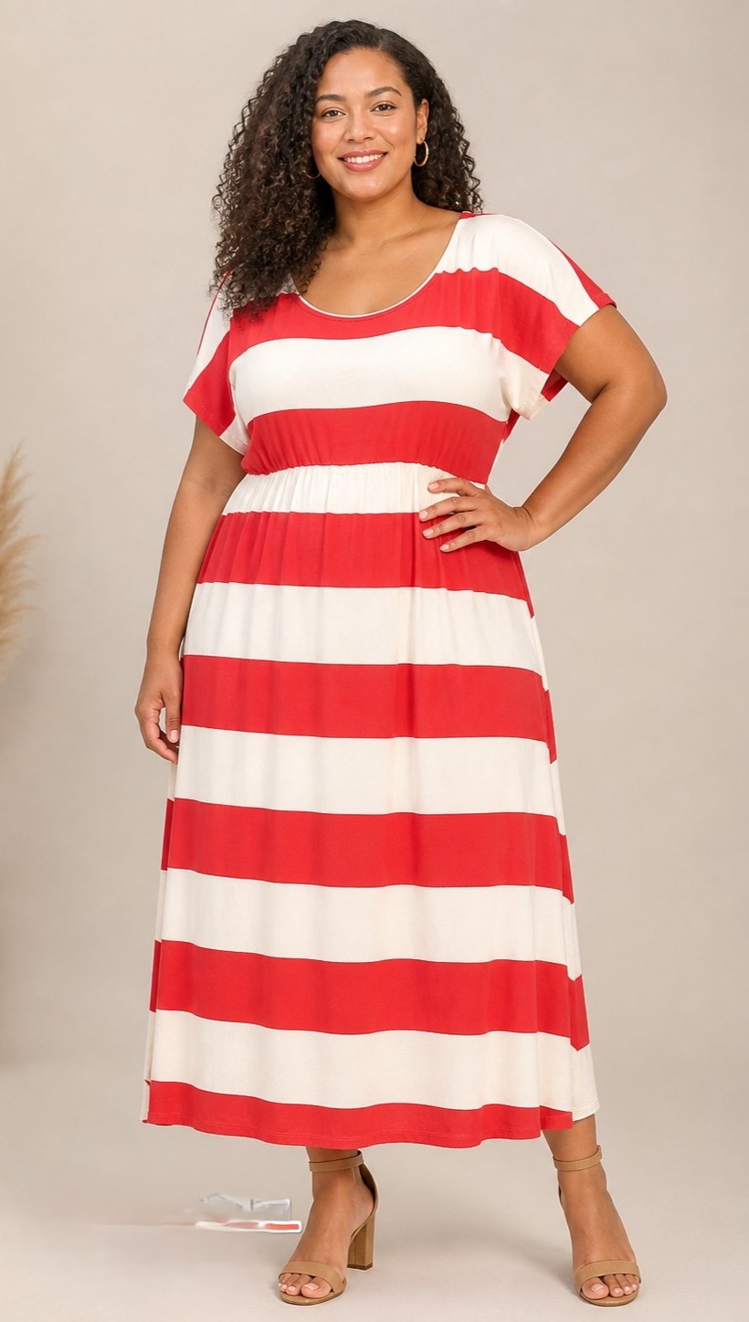 Robe longue en coton stretch - Elégante