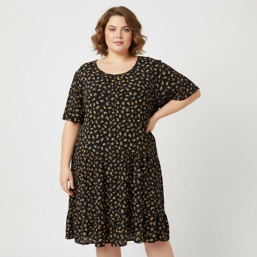 ROBE MI-SAISON GRANDE TAILLE FLEURIE